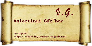 Valentinyi Gábor névjegykártya